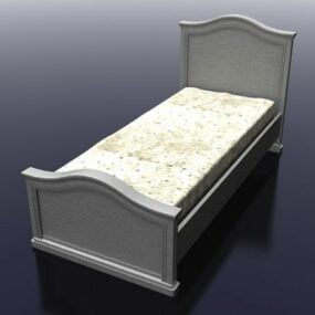 3д модель деревенской односпальной кровати
