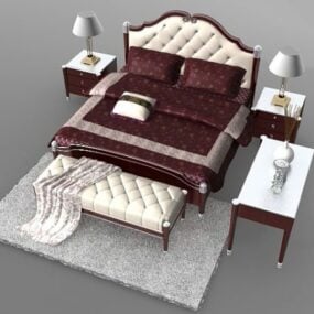 Set da camera da letto classico occidentale modello 3d