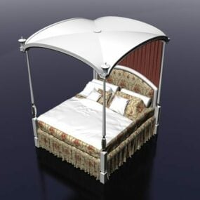 Elegant Luxury Canopy Bed 3d model