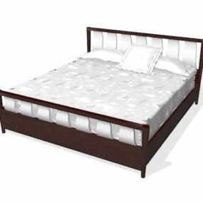 Moderni yksinkertainen sänky patjalla 3d-malli