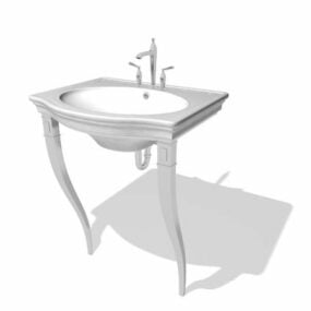 Klassisk badeværelsesvask med ramme 3d-model