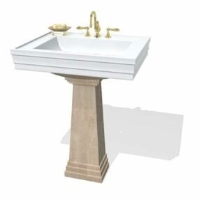 Múnla Só Antique Pedestal Sink 3d