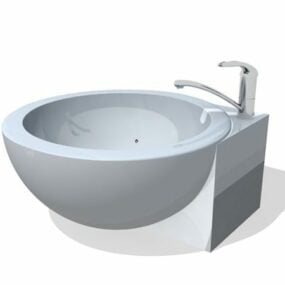 Lavabo de salle de bain design rond modèle 3D