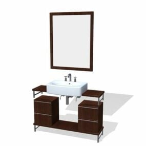 Allmänt badrumsskåp med spegel 3d-modell