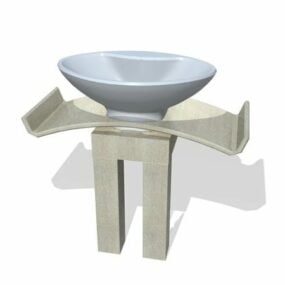 3д модель туалетного столика из камня для ванной комнаты