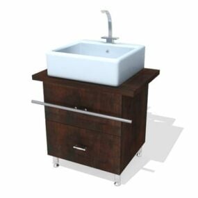 Small Bathroom Vanity Cabinet 3d model