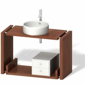 โต๊ะเครื่องแป้งห้องน้ำพร้อมตู้โมเดล 3 มิติ
