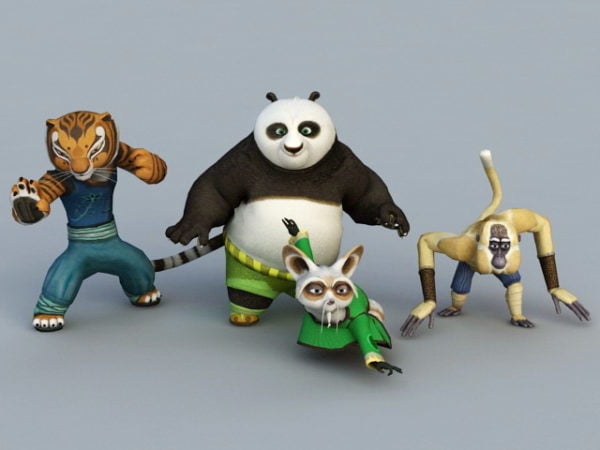 Kung Fu Panda-Charaktere eingestellt