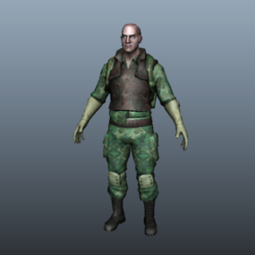 Soldat i ensartet 3d-model