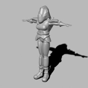 Roboter-Krieger-Charakter 3D-Modell