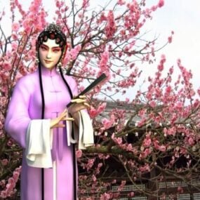 3д модель персонажа пекинской женской оперы