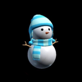 Vánoční 3D model sněhuláka