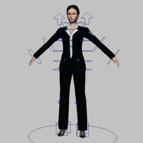 Weibliches Agenten-Charakter-3D-Modell