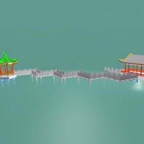Pavillon chinois sur l'eau modèle 3D