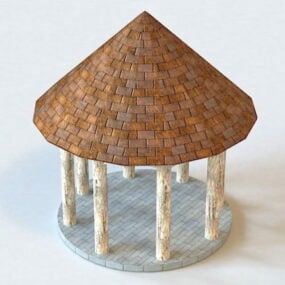 Orientalisk stil Landskap Pavilion 3d-modell