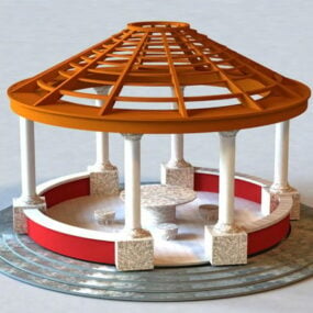3D model kulatého pavilonu
