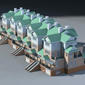Μοντέρνο σχέδιο Townhouse 3d μοντέλο