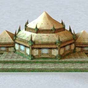 Antyczny model świątyni w dżungli 3D