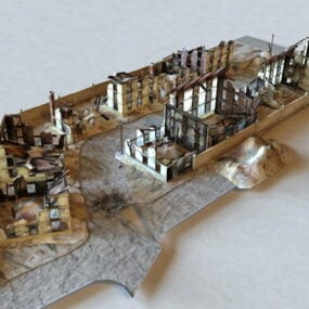 战区废墟镇3d模型