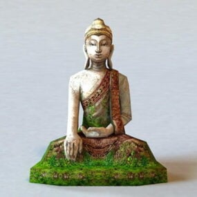 Antikes 3D-Modell der Buddha-Statue