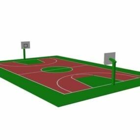 3D-Modell des Sport-Basketballplatzes