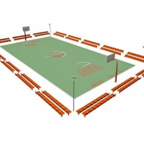 3D-Modell der Sport-Basketballplatz-Arena