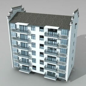 Bloque de apartamentos chino modelo 3d
