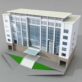 3d модель сучасної корпоративної офісної будівлі