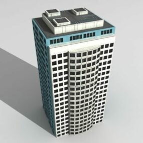 Torre del edificio de oficinas de la ciudad modelo 3d