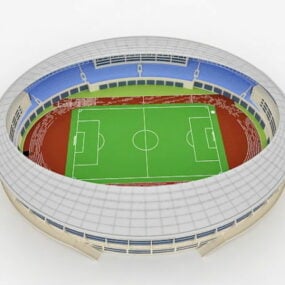 Estadio de fútbol redondo modelo 3d