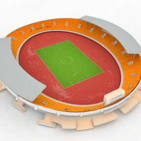 3D-Modell des Leichtathletik-Stadiongebäudes