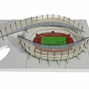 Modern design voetbalstadion 3D-model