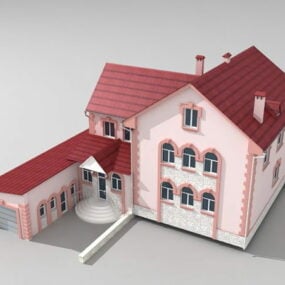 3D model venkovského domu v USA