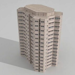 Block Modern Office Tower 3d model