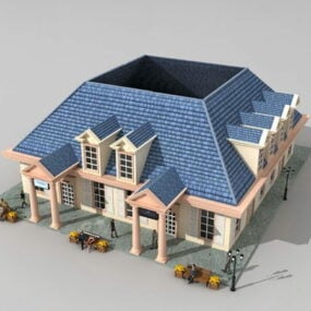 3d модель західного вікторіанського будинку