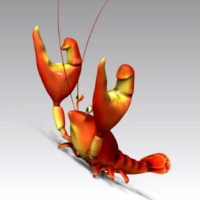 Kreslená postavička 3D model humra