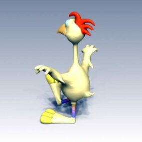 Coq de personnage de dessin animé modèle 3D