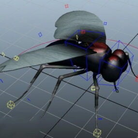 Fliegen-Insekten-Tier-Rig 3D-Modell