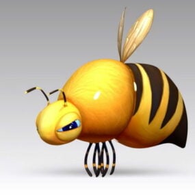 Model 3d Karakter Kartun Lebah Lebah