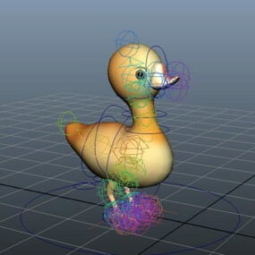 Tegneserie Baby Duck Rig 3d-modell