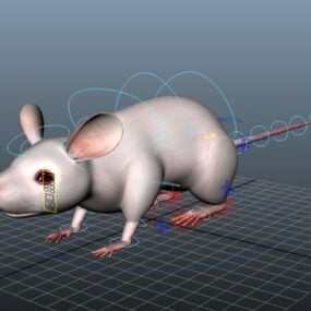 Modelo 3d de equipamento de rato de desenho animado