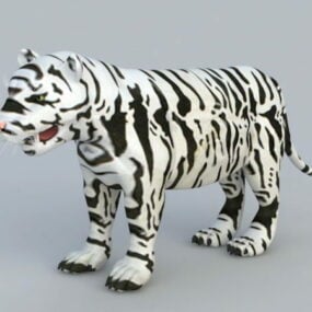 דגם תלת מימד ריאליסטי של Kid White Tiger