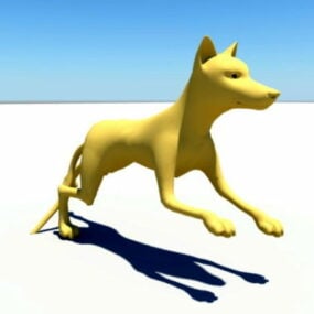 Lowpoly Hond geanimeerde Rig 3D-model