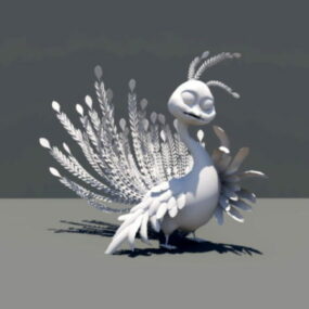 نموذج الرسوم المتحركة الطاووس لطيف نمط 3D