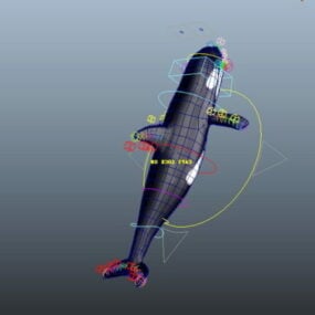 Mô hình giàn khoan hoạt hình cá voi sát thủ 3d