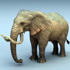 Modelo 3d realista de animal elefante mamute