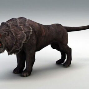 Mô hình 3d động vật sư tử đen