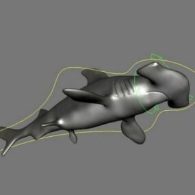 Matrosenschiff mit Hai-Angriff 3D-Modell