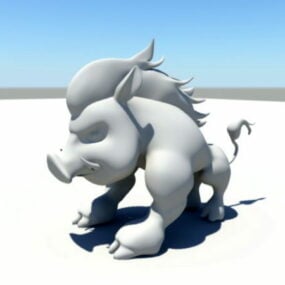 Zwierzę Dzik Kreskówka Model 3D