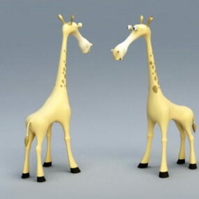 超级可爱的长颈鹿卡通3d模型